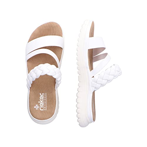 Rieker V8968, Sabot Donna, Bianco, 39 EU