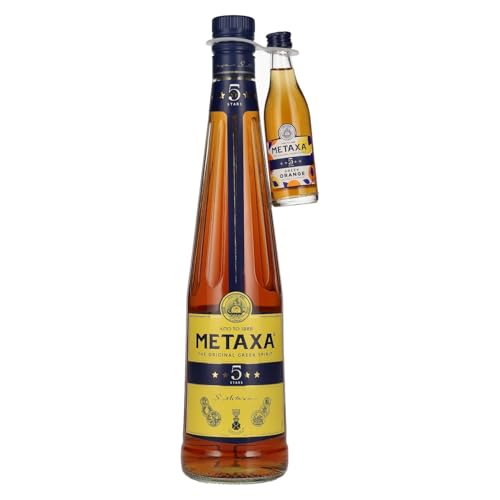 Metaxa 5 Stars 38% Vol. 0,7l with 1 Metaxa 5 Stars Greek Orange 0,05l