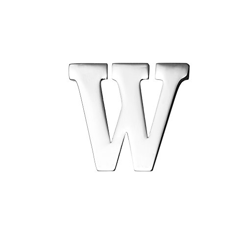 MISSU JEWELLRY Silver 26 Alphabet Letters Collar Pins Business Suit Lapel Pin Badge (W)