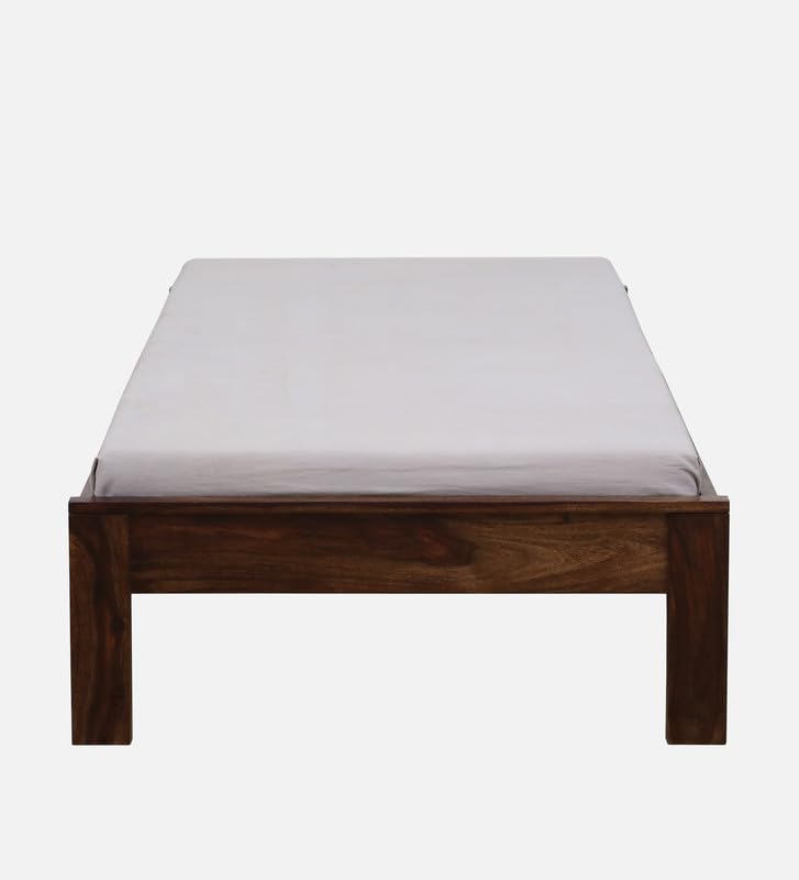 Image of Solid Sheesham Wood Urban Single Bed Without Storage | Wooden Single Bed Cot Palang Furniture for Bedroom Living Room Home and Hotel (Provincial Teak Finish)