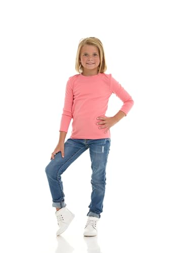 Cudlie 5-Pack Toddler Girls’ Solid Long Sleeve Tees– Five Timeless Cotton Blend Crewnecks in Rich, Modern, Elevated Colors4