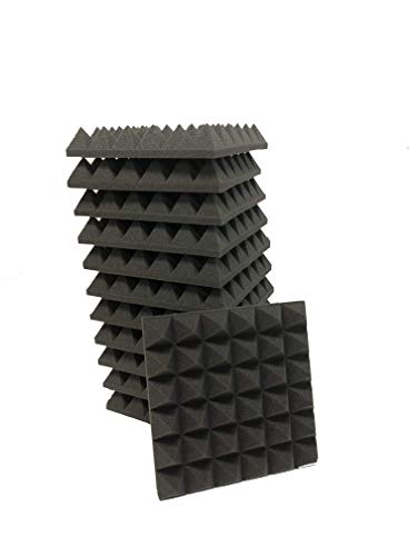 Foam Mart - Pyramid Acoustical Panels - 12 PACK - 2'' Thick Pyramids - Sound controlling Foam