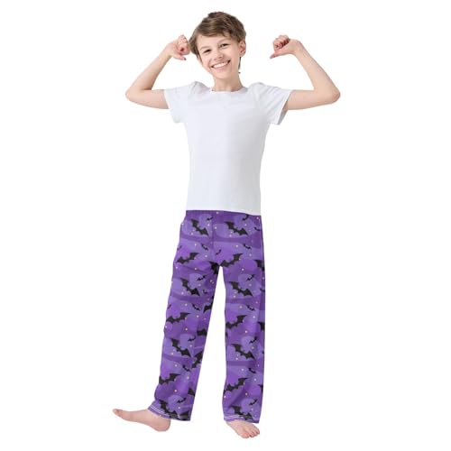 ZZXXB Bat Eyes Boys Long Pants Soft Trousers Elastic Waist Kids Lounge Bottoms with Pockets S-XL2