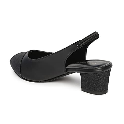 Image of Marc Loire Women's Slip On Shimmer Peep Toes Block Heel Fashion Sandals for Casual, Outdoor, Party and Holidays