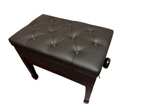 Cps Imports 4334262008 Genuine Leather Adjustable Artist Piano Bench Stool In Ebony With Music Storage thumb #4