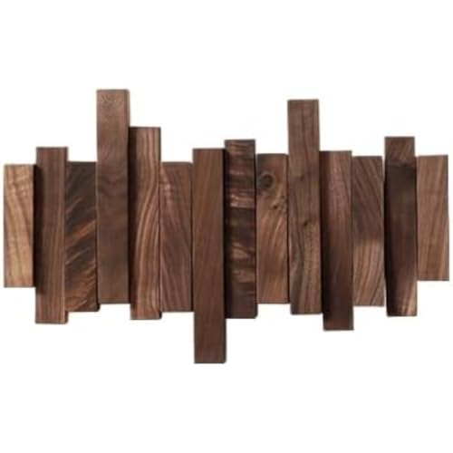 NICROSE 壁掛けフック ウォールハンガー 整理整頓 壁に付けられる家具 ウォルナットウッド 玄関 収納フック ブナ材 帽子掛け 洋服掛け コート掛け ひっかけ 省スペース (4連,ウォルナットウッド)