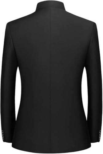 Maiyifu-GJ Men 2 Pieces Chinese Tunic Suit Mandarin Collar Blazer Set Button Jacket Pant Set Traditional Uniform Groom Dress2