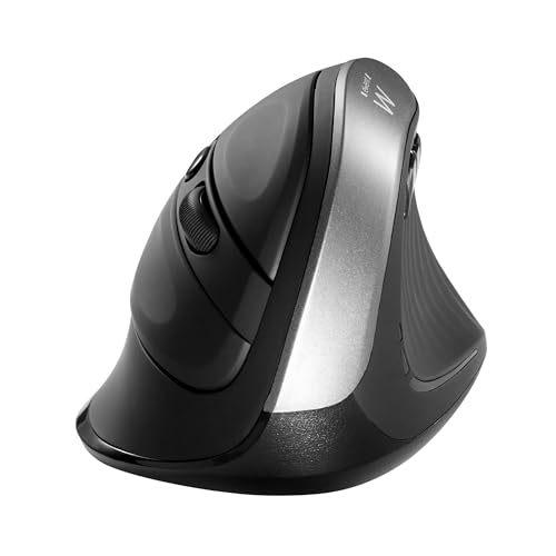 Ewent Mouse Verticale Wireless Ergonomico, Design Ergonomico Senza Fili, 800/1200/2400 Dpi, Ricevitore Nano, USB-A, 2.4Ghz, 6 Pulsanti, Per Pc,Computer,Portatile,Mac,Laptop, Per Casa E Ufficio, Nero - 2