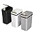 FRESHLIX 3 Pack Bathroom Trash Can 2.6 Gallon Small Touchless Automatic Motion Sensor Trash Cans Slim Waterproof Garbage Bin with Lid for Kitchen, Office, Bedroom Black White Grey