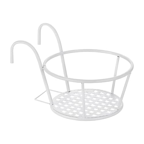 Macetas para barandilla de balcón, barandilla de terraza, plantador de metal de hierro, estructura de soporte de flores doble, fácil de montar para plantas al aire libre, Sukkul