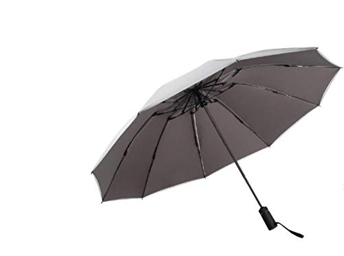 Preisvergleich Produktbild MedusaABCZeus Gerader Leichter automatischer Regenschirm,Regenschirm Regen und Regen für Frauen, zweilagige vollautomatische Regenschirme in grau_110cm,Regenschirm mit Holzgriff