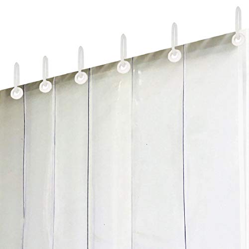 Image of Kuber Industries PVC Transparent Water Proof AC Curtains | 0.30mm Thickness Ac Curtain for Home & Office | Door Curtain /Parda for AC Room| 9 Feet | Pack of 1