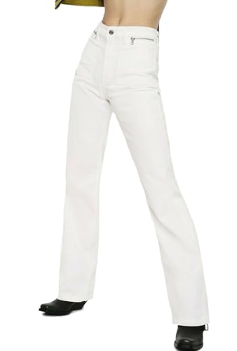 Diesel D-Pending 069EA Flare Jean pour femme Taille haute, Blanc., 27W / 30L