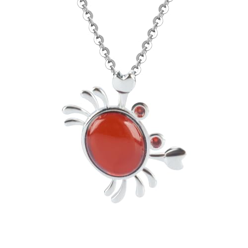 ELEGAMBER Collar con colgante de cangrejo de ámbar báltico natural hecho a mano de plata 925 | Joyas hechas a mano de piedras preciosas naturales   Regalo elegante de elección