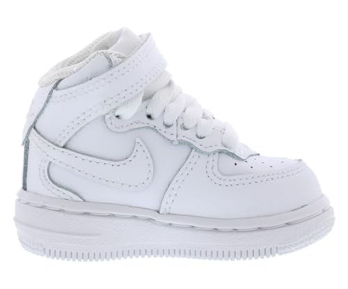 Nike Baby Boy's Force 1 Mid LE (Infant/Toddler) White/White 4 Toddler M3