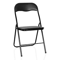 hjh OFFICE Klappstuhl gepolstert TUDELA Basic Besucherstuhl Faltstuhl klappbar, bis 120kg belastbar, Schwarz