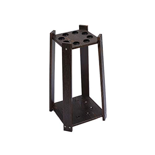 Porte-queues carré en bois marron et support pour 8 queues de billard multifonctionnel