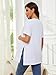 Liu & Qu Womens Maternity Shirts Short Sleeve Split Side Casual Pregnancy Clothes Crewneck Loose Maternity Tops White