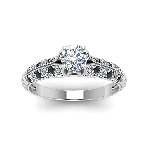 Image of Choose Your Gemstone 2 Row Milgrain Diamond CZ Ring 925 Sterling Silver Round Shape Vintage Engagement Rings Matching Jewelry Wedding Jewelry Easy to Wear Gifts US Size 4 to 12