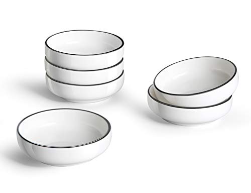 AnBnCn Dipping Sauce Dishes Round Soy Sauce Dipping Bowls Dipping Bowls Porcelain Palette - 6 Packs White 2 oz