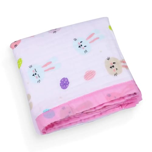 Image of SMILE BABY 100% Organic Cotton 6-Layer Muslin Baby Blanket (100x110 cm) is Super Soft, Breathable, and Gentle on Baby's Skin. Perfect for Comfort, Warmth, and Everyday use. Includes 1 Blanket