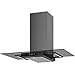 Produktbild Oranier große schwarze Umluft Wandhaube 90 cm mit Glasschirm Rada - Abzugshaube in T-Form mit LED Beleuchtung