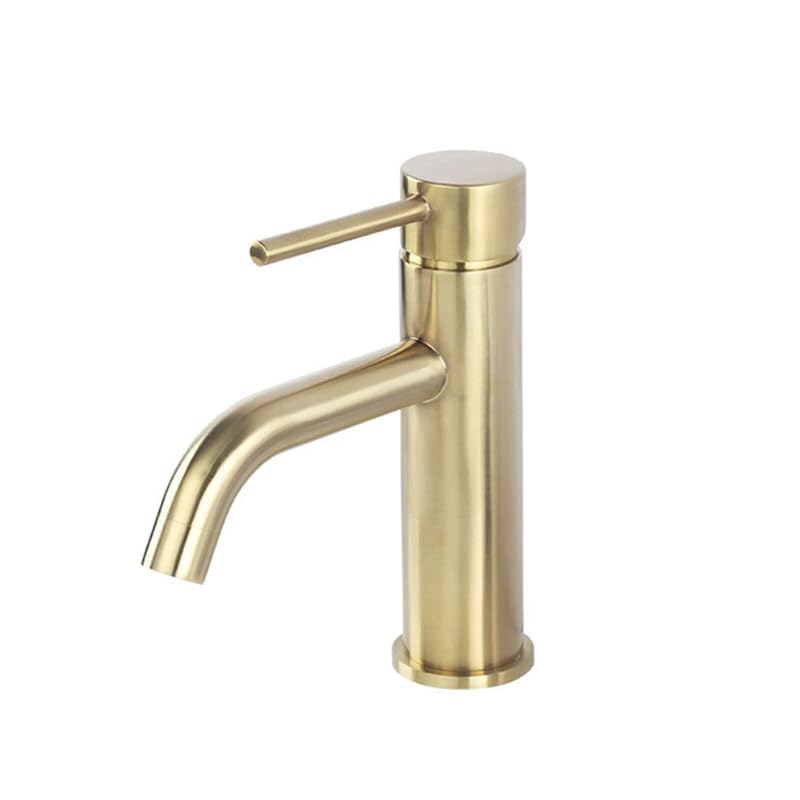 Robinet de lavabo anti-éclaboussure monotrou blanc et or pour remplacer un vieux mitigeur