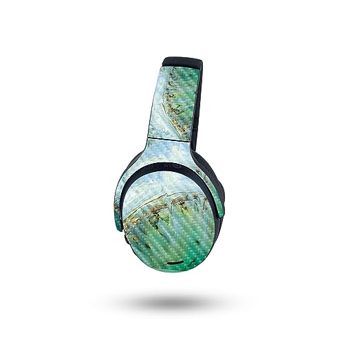 Image of MightySkins Carbon Fiber Skin Compatible with Skullcandy Crusher ANC 2 - Green Shell | Protective, Durable Textured Carbon Fiber Finish | Easy to Apply