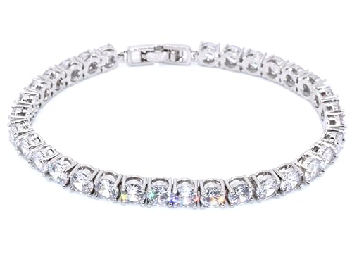IDEA REGALO: Bracciale Tennis Argento. Pensiero perfetto per anniversari, compleanni o altre occasioni speciali. Presentato in elegante scatola Deluxe che lo rende un dono indimenticabile