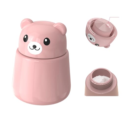 Bear-Shaped Pill Crusher for Seniors Kids Cats & Dogs Pets - Easy Grind Medication Grinder for Vitamins Pet Medicine & Tablets - Eco-Friendly ABS Plastic (Pink)