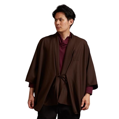 [倭物や Kaya] Manro Weaather Kimono Haori - Short Japanese Overgarment Sozoro/Japanese Classical Cardigan 7CA-1305 Brown