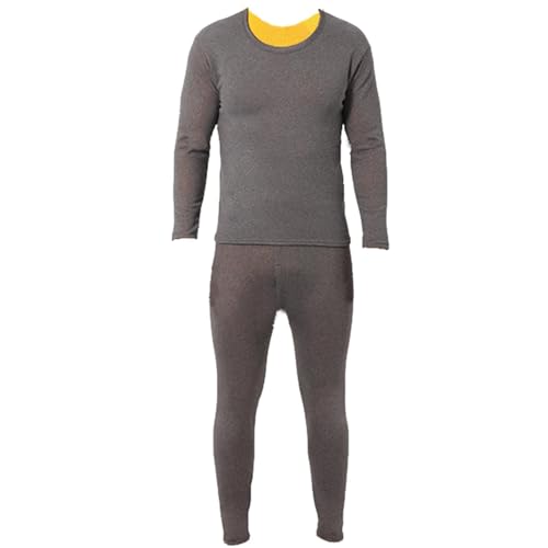 Ropa interior con forro polar – Conjunto de capa base cálida de manga larga para clima frío – Ropa interior cálida de invierno para esposa, novia, familia, Gris#o, 4XL#O