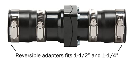 Image of Little Giant CV-114 /112 1-1 /4-Inch and 1-1 /2-Inch ABS Vertical Sump Pump Check Valve, Black, 599059