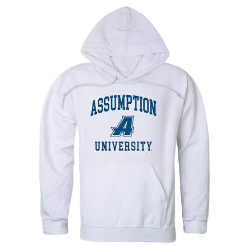 W Republic Assumption University Greyhounds Seal Hoodie Sweatshirts - White, Medium