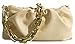KANGNING Frauen s Tasche Dicke Kette Handtasche Falten Wolke Tasche aus weichem Leder Einer-Schulter Achsel Tasche Falten Kleine Tasche Eines-Schulter Messenger Bag weiblich-Gelb WEL