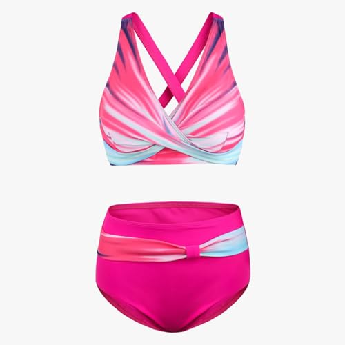 Womens Two Piece Swimsuits Wrap Front Bikini High Waisted Bottoms Tummy Control Adjustable Crisscross Bathing Suits4