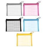 5 Pcs Mini Zipper Pouch Clear Small Zipper Pouch Mesh Zipper Pouch Bags Multipurpose Document Pocket Makeup Cosmetic Accessories Travel Toiletries Storage Pouches for Organization