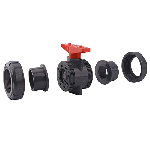 Dernord Upvc True Union Ball Valve With Full Port, Epdm O-Rings, And Reversible Ptfe Seats,Rated At 200 Psi (2 Inch Socket) #TOP1