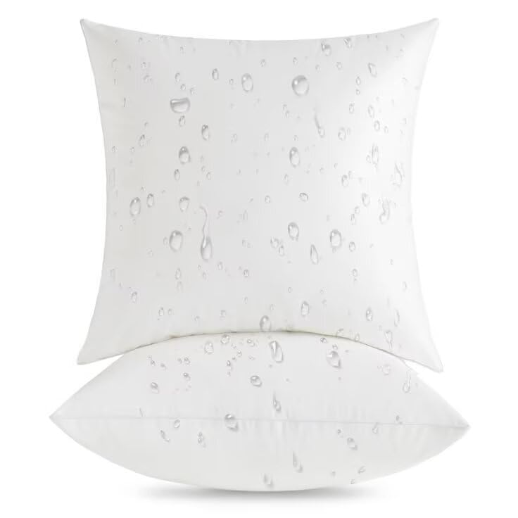 Housse coussin extérieur imperméable 40x40 lot de 4 turquoise aspect lin carré T-R
