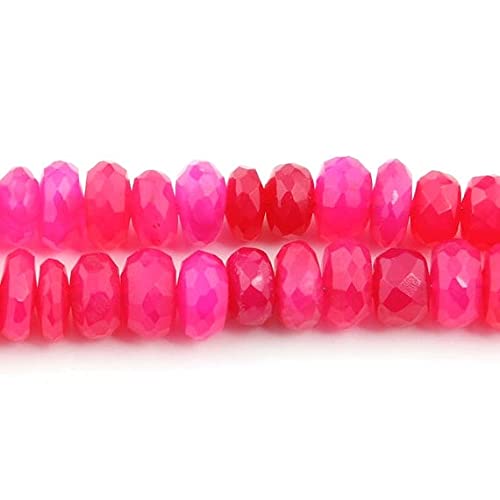 Pink chalcedony roundelle beads 5mm-8mm pierre rose facettée pour création