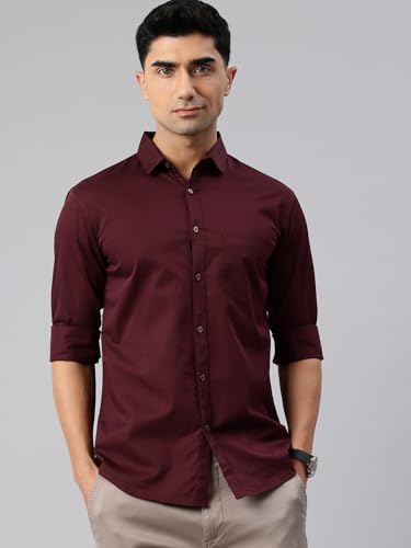 Image of Majestic Man Men's Cotton Slim Fit Solid Casual Shirt