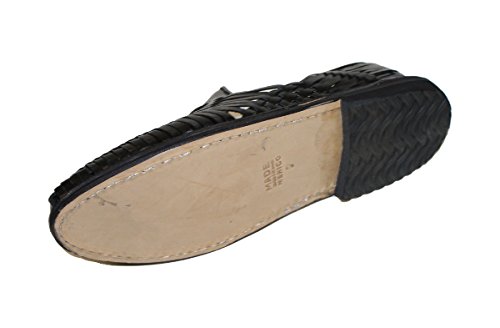 Genuine leather quality handmade mexican huraches sandal Black2