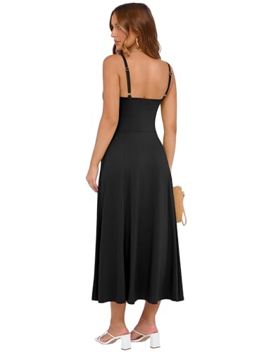 Image of YIOYOLA Corset Dress for Women Casual Tea Party Summer Wedding Guest Flowy Midi Sundress