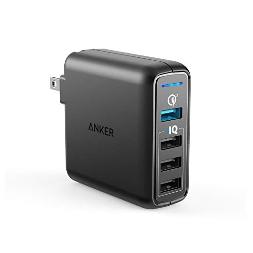 Anker Quick Charge 3.0 43.5W 4-Port USB Wall Charger, PowerPort Speed 4 for Galaxy S7/S6/edge/edge+, Note 4/5, LG G4/G5, HTC One M8/M9/A9, Nexus 6, with PowerIQ for iPhone 7, iPad, and More