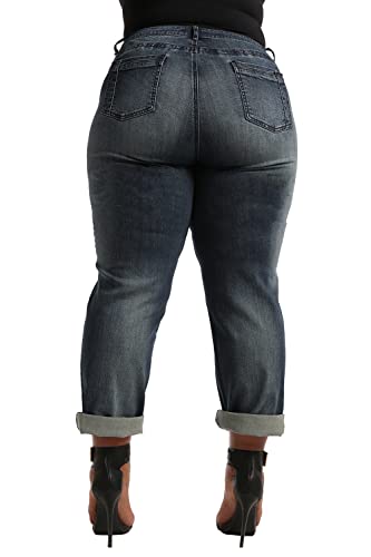 Poetic Justice Women's Plus Size Curvy Fit Boyfriend Jeans2
