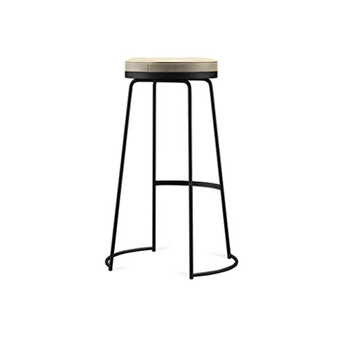 Tabouret de bar rivet industriel bois et métal avec repose-pieds stable
