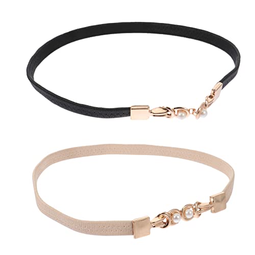 Wakauto 2pcs Design Waist Belts for Women Elastic Dress Coat Belts for Skirts and Comfortable Imitation