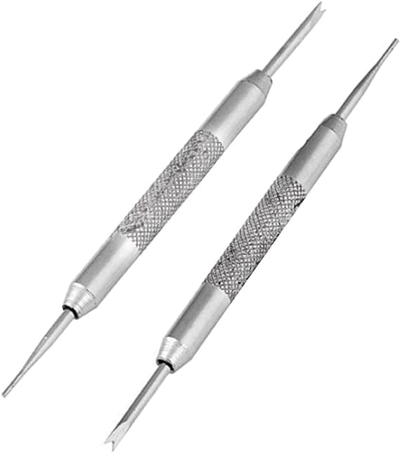 2Pcs Silver Watch Strap Removal Tool Kit with Spring Bar Tool/Watch Band Pins Link Pin Removal Tool Repair Tools and Kits Watch Accessories