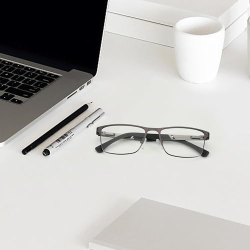 ZENOTTIC Blue Light Glasses Men : Black Reading Glasses Men - Square Frame Computer Glasses - Anti Glare Metal Readers - Middle-Aged Male Teachers in Virtual Classes (Black,1.50x) by ZENOTTIC - Image 7