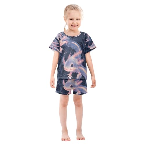 Pajama Sets Short Sleeve Aquatic Creatures with Glow Soft Cotton Summer Sleepwear 2 Piece PJS Size 5-14T4